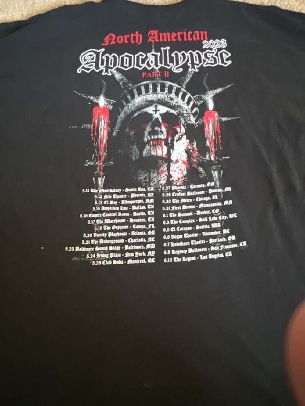 Dark Funeral 2023 North American Apocalypsc Part II Tour T-Shirt